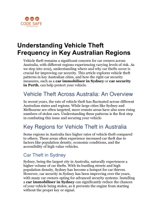 understanding vehicle theft frequency
