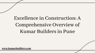 Reputed Builders Of Pune- Kumar Builders