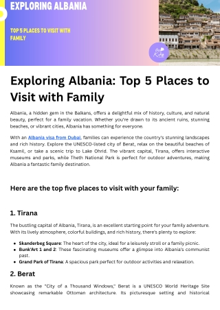 Exploring Albania: Top 5 Places to  Visit with Family
