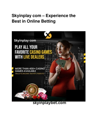 skyinplay com experience the best in online