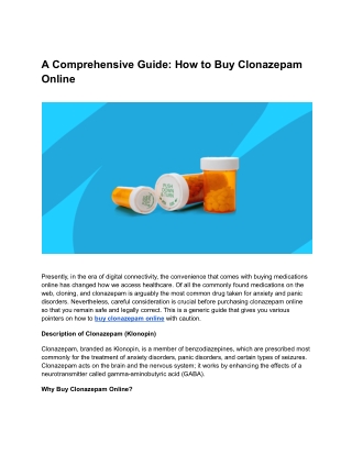 A Comprehensive Guide_ How to Buy Clonazepam Online