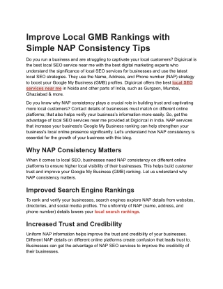 Get Better Local Visibility with NAP SEO – Local SEO Services Near Me