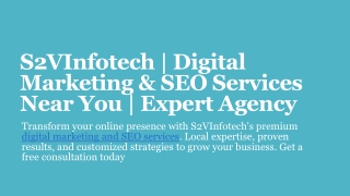 S2VInfotech | Digital Marketing & SEO Services Near You | Expert Agency