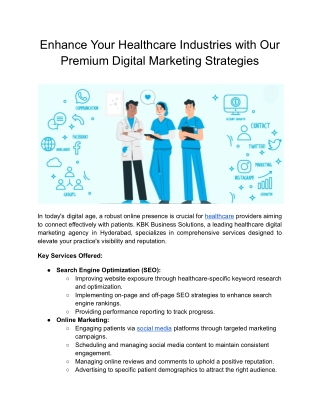 Enhance Your Healthcare Industries with Our Premium Digital Marketing Strategies