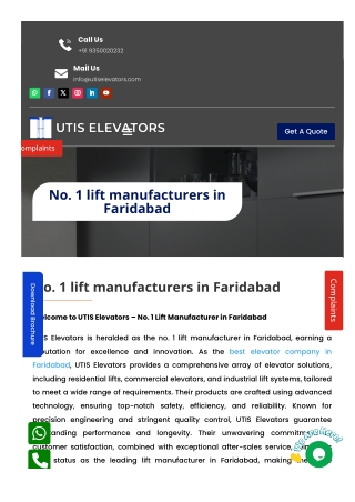 Best Lift Manufacturers in Faridabad – Smooth, Safe & Durable Elevators.pdf