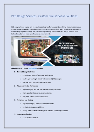 PCB Design Services - Custom Circuit Board Solutions
