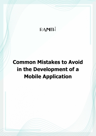 common mistakes to avoid in the development