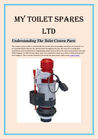 Understanding The Toilet Cistern Parts