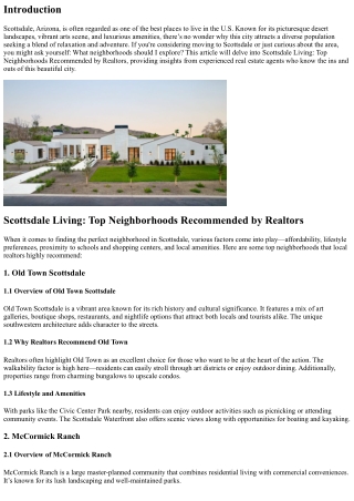 Scottsdale Living: Top Neighborhoods Recommended by Realtors