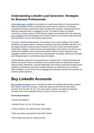 The Role of Buying LinkedIn Accounts