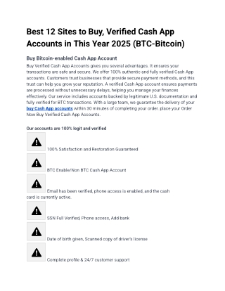 Top 4 Websites to Buy Verified Cash App Accounts (BTC-Bitcoin) new & old