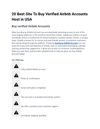 Buy Verified Airbnb Accounts -Your Online Business Host