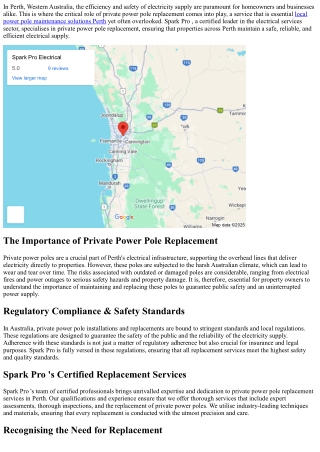 Optimising Safety & Efficiency in Perth: A Comprehensive Guide to  Power Pole Re