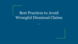 Best Practices to Avoid Wrongful Dismissal Claims