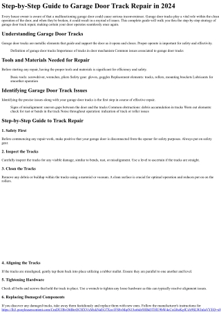 step by step guide to garage door track repair