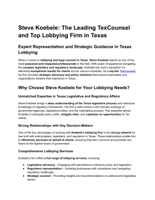 steve koebele the leading texcounsel