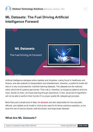 ML Datasets, The Fuel Driving Artificial Intelligence Forward