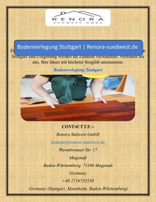 Bodenverlegung Stuttgart  Renora-suedwest.de