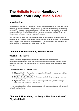 The Holistic Health Handbook_ Balance Your Body, Mind & Soul