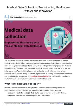 Medical Data Collection Transforming Healthcare with AI and Innovation