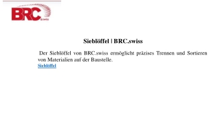 Sieblöffel | BRC.swiss