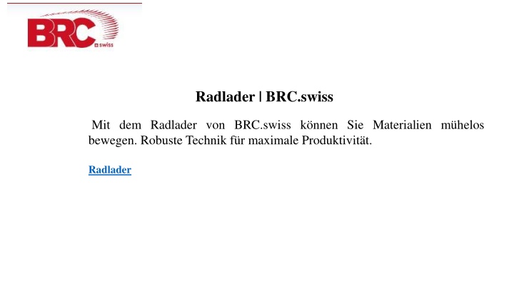 radlader brc swiss