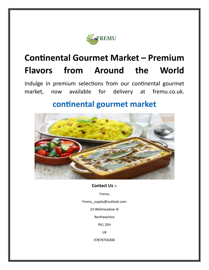 continental gourmet market premium flavors from