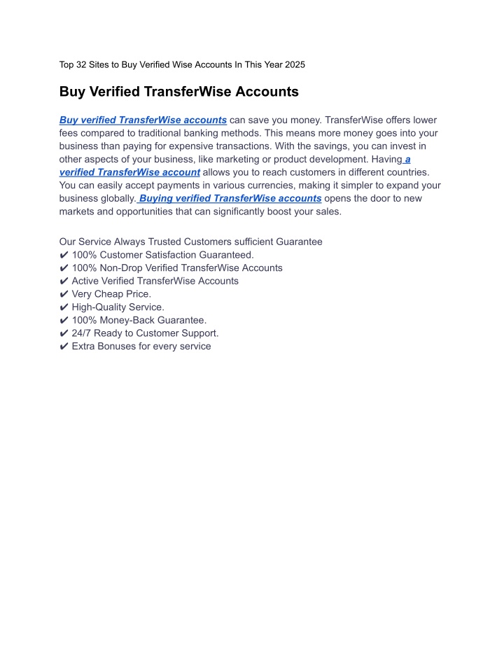 top 32 sites to buy verified wise accounts