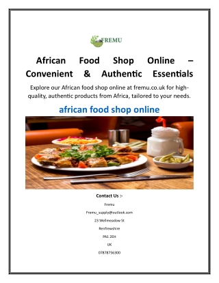 African Food Shop Online – Convenient & Authentic Essentials