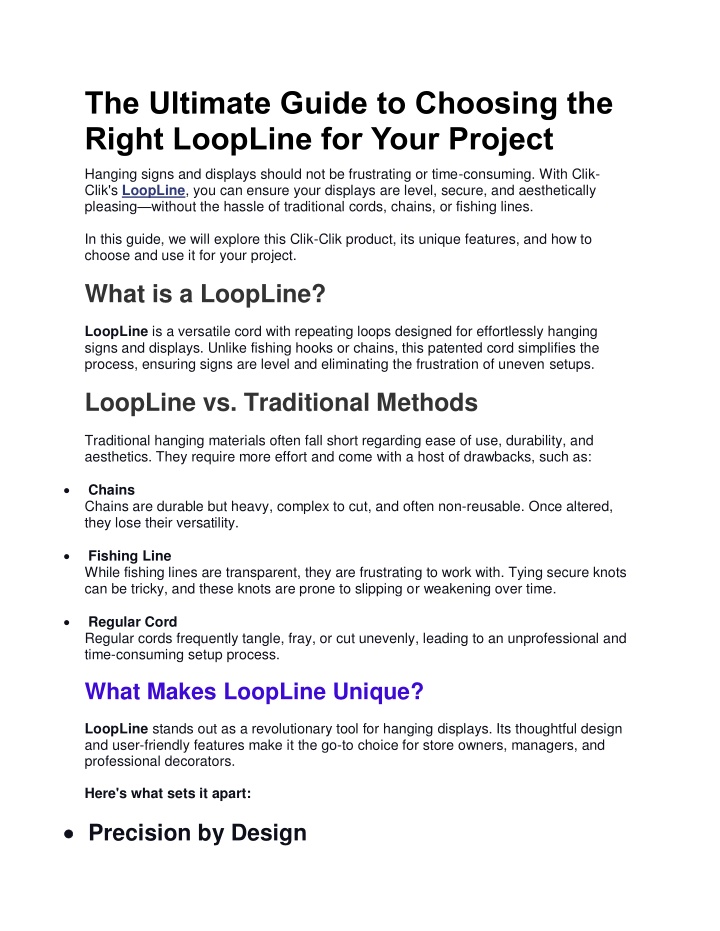 the ultimate guide to choosing the right loopline