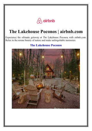 The Lakehouse Poconos | airbnb.com