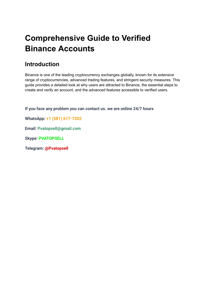 comprehensive guide to verified binance accounts