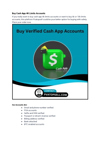 2.5 Best site to Buy Cash App 4K Limits Accounts