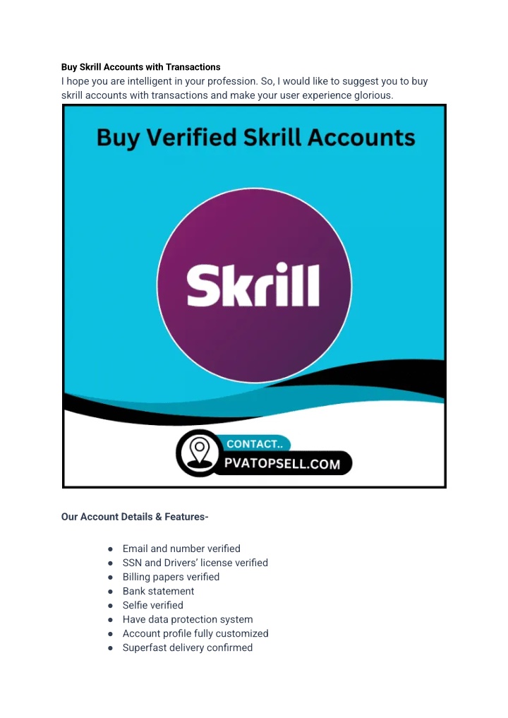 buy skrill accounts with transactions i hope