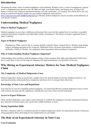 “Why Hiring an Experienced Attorney Matters for Your Medial Negligence Claim”