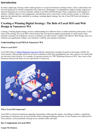 Creating a Winning Digital Strategy: The Role of Local SEO and Web Design in Van