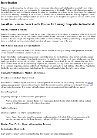 Jonathan Leaman: Your Go-To Realtor for Luxury Properties in Scottsdale