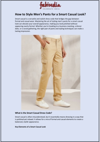 How to Style Men’s Pants for a Smart Casual Look?