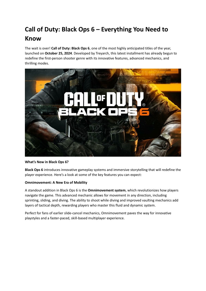 call of duty black ops 6 everything you need