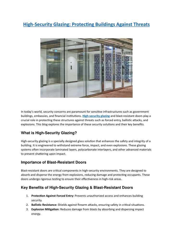 high security glazing protecting buildings