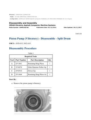 Caterpillar Cat CB54B VIBRATORY Compactor (Prefix RJN) Service Repair Manual Instant Download (RJN00001 and up)