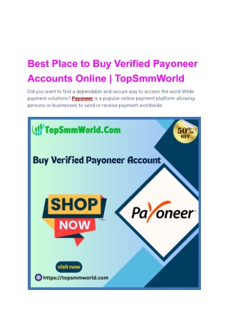 Best Place to Buy Verified Payoneer Accounts Online _ TopSmmWorld