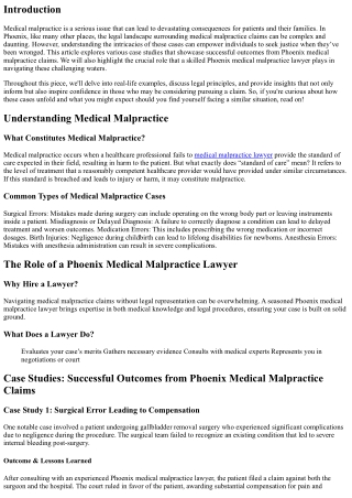 Case Studies: Successful Outcomes from Phoenix Medical Malpractice Claims