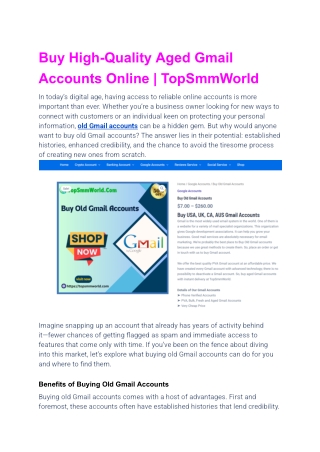 Buy High-Quality Aged Gmail Accounts Online _ TopSmmWorld