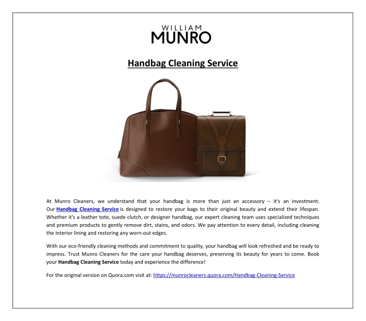 handbag cleaning service