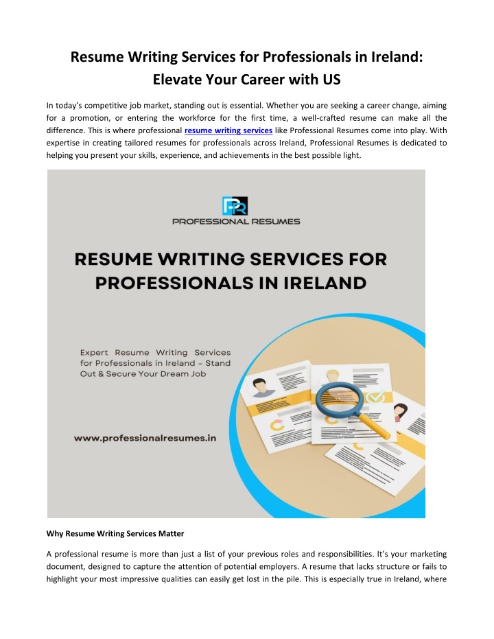 resume writing services for professionals