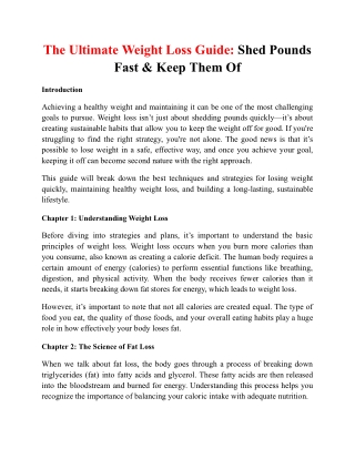 The Ultimate Weight Loss Guide_ Shed Pounds Fast & Keep Them Of