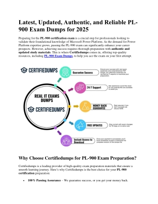 latest updated authentic and reliable pl 900 exam