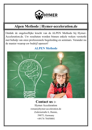Alpen Methode | Hymer-acceleration.de