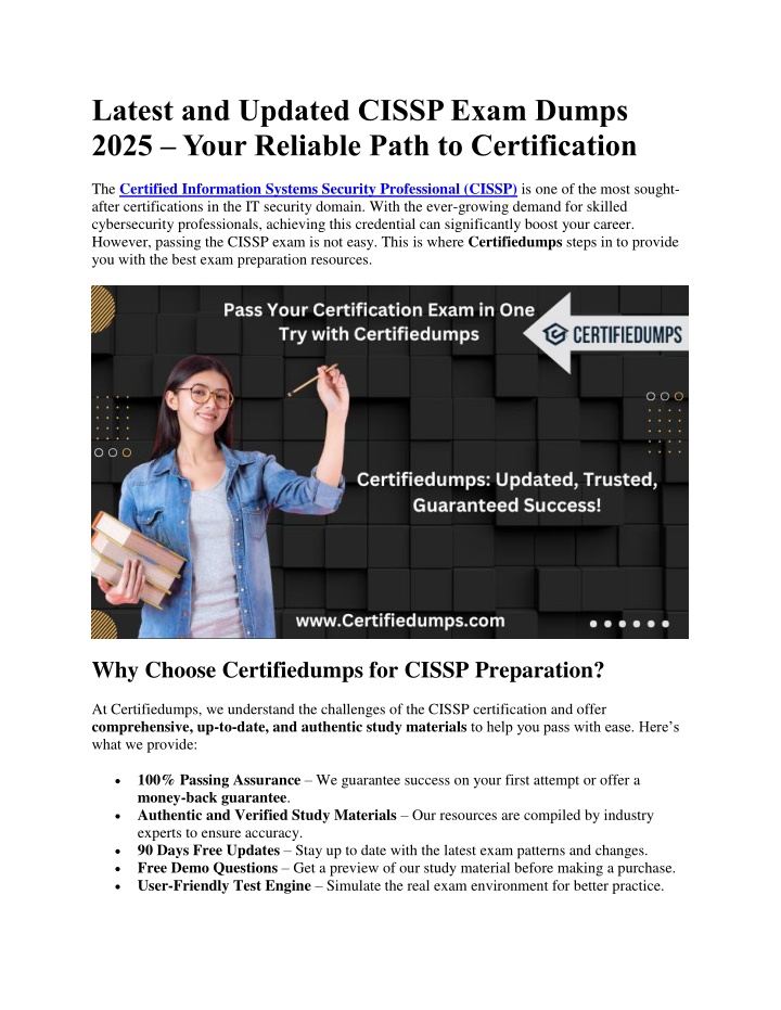 latest and updated cissp exam dumps 2025 your